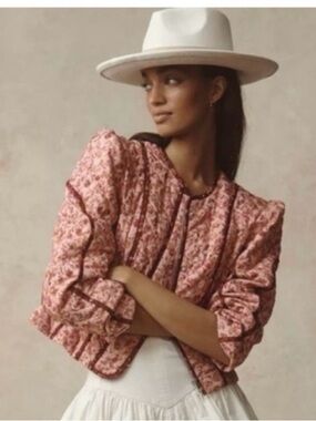 Avec Les Filles Pink Floral Jacket from Anthropologie